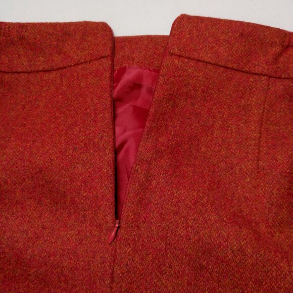 Chadwicks of Boston Pencil Skirt Size 18W Rust Orange Wool Blend Office Wear - Picture 9 of 15